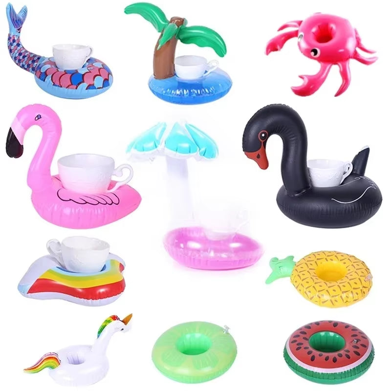 Inflatable Cup Holder Unicorn Flamingo Drink Holder Swimming Pool Float Bathing Pool Toy Party Decoration Bar Coasters
