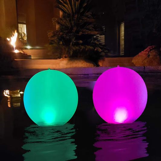 16 Colors Floating Pool Lights 40Cm Large Inflatable Pool Beach Ball for Water Pool Party Outdoor Balloon LED Garden Ball Light