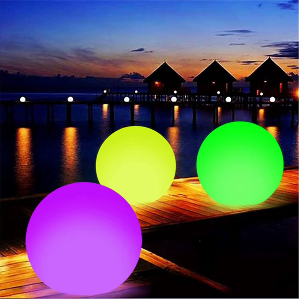 16 Colors Floating Pool Lights 40Cm Large Inflatable Pool Beach Ball for Water Pool Party Outdoor Balloon LED Garden Ball Light